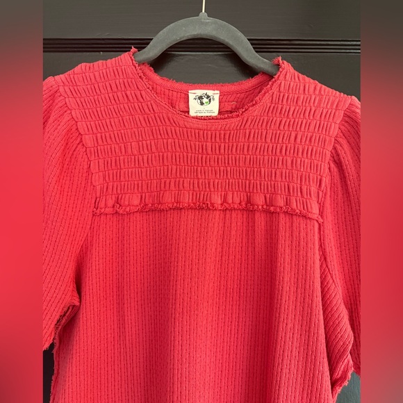 We The Free Red Ribbed Short-Sleeve Knit Top - Picture 5 of 11